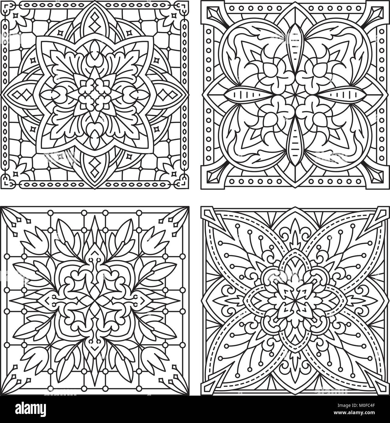 Premium Vector Circular Pattern In Form Of Mandala In A Square Frame