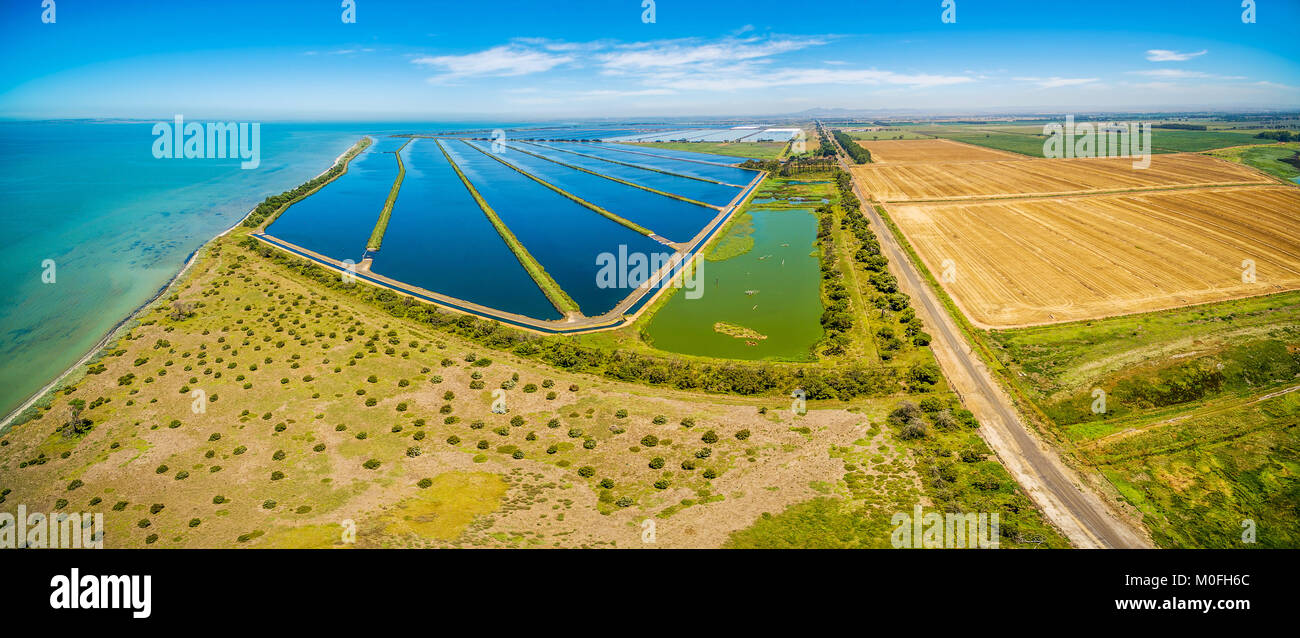 Impianto di trattamento delle acque reflue, Melbourne, Australia Foto Stock