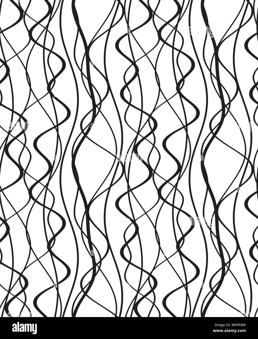 Modello senza cuciture con linee curve. Illustrazione Vettoriale