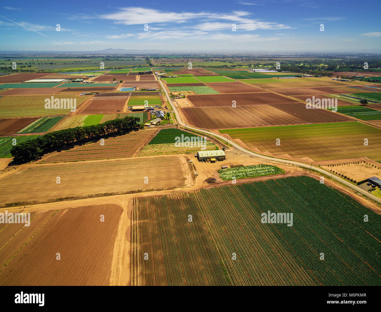 Vista aerea della bellissima zona agricola in Australia Foto Stock