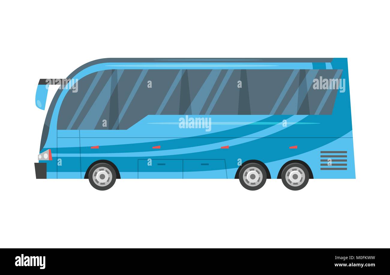 Trasporti urbani - autobus blu. Illustrazione Vettoriale