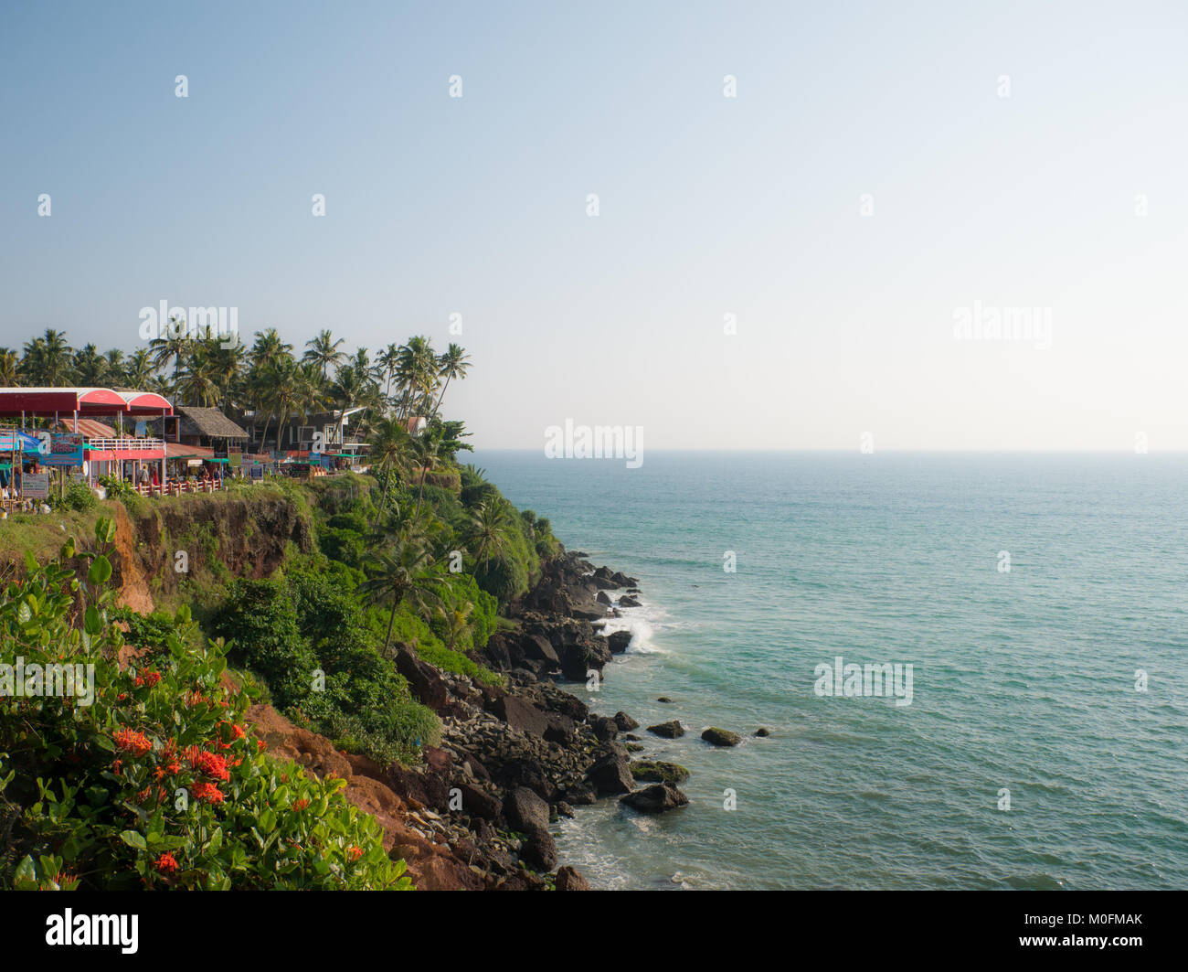 12/28/2017. Verkala, India. Varkala Beach è uno dei più popolari e le destinazioni turistiche del Kerala. Foto Stock