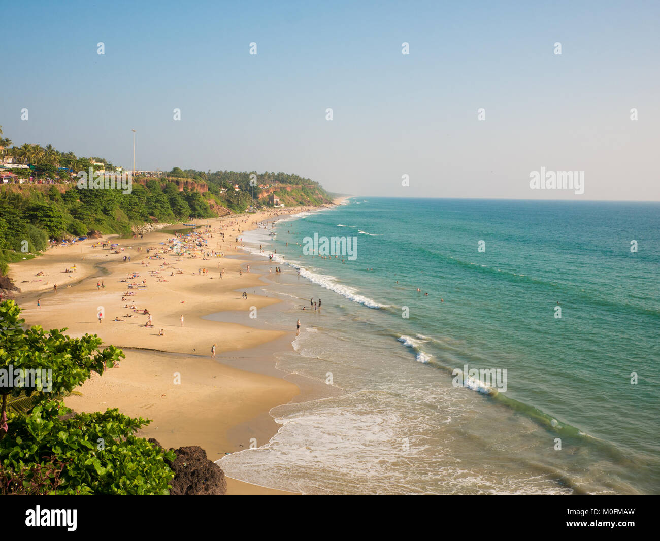 12/28/2017. Verkala, India. Varkala Beach è uno dei più popolari e le destinazioni turistiche del Kerala. Foto Stock