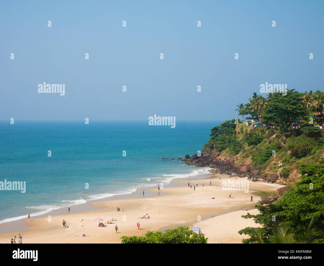 12/28/2017. Verkala, India. Varkala Beach è uno dei più popolari e le destinazioni turistiche del Kerala. Foto Stock