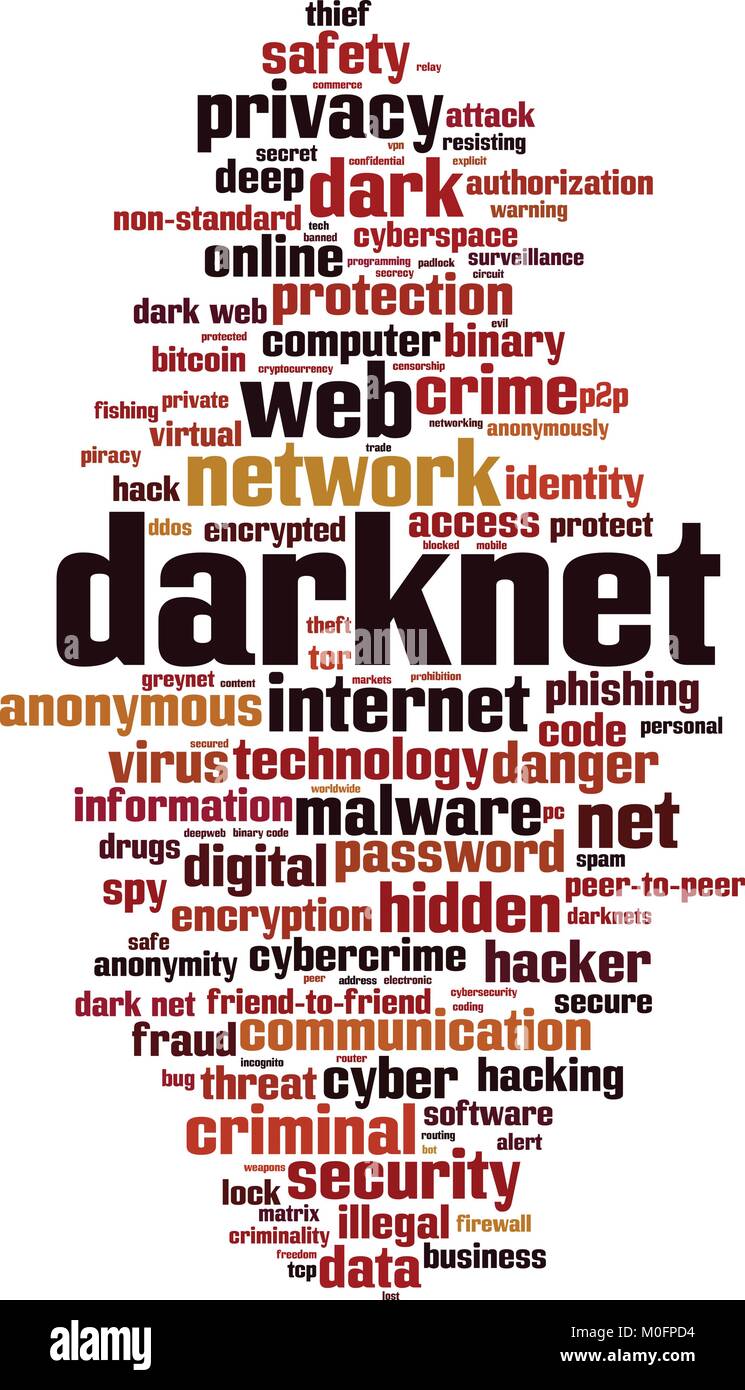 Darknet parola concetto di cloud computing. Illustrazione Vettoriale Illustrazione Vettoriale