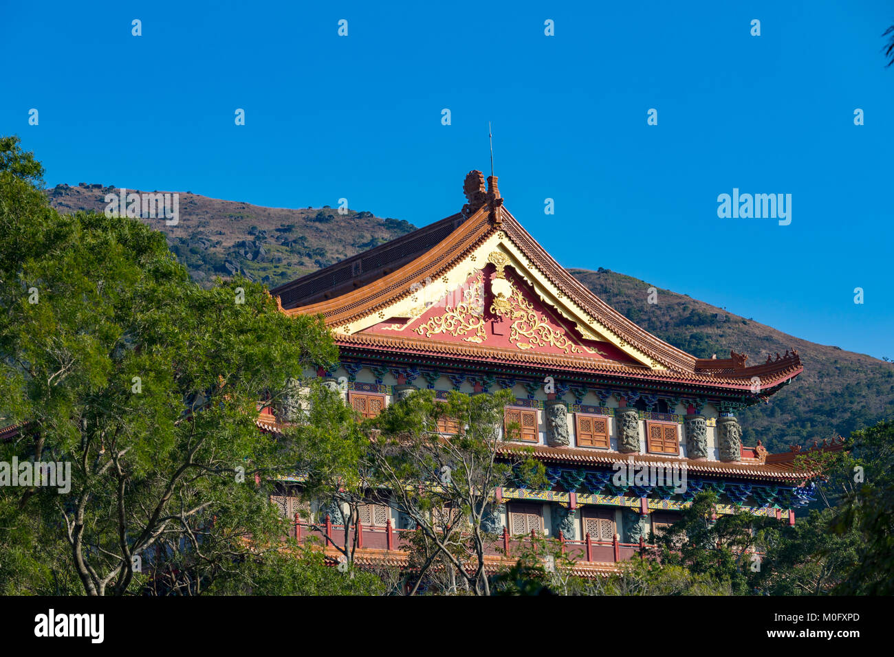 L'Isola di Lantau Hong Kong Cina Asia Jan 13, 2018 il Monastero Po Lin al 34 metro alto Tian Tan Buddha Foto Stock