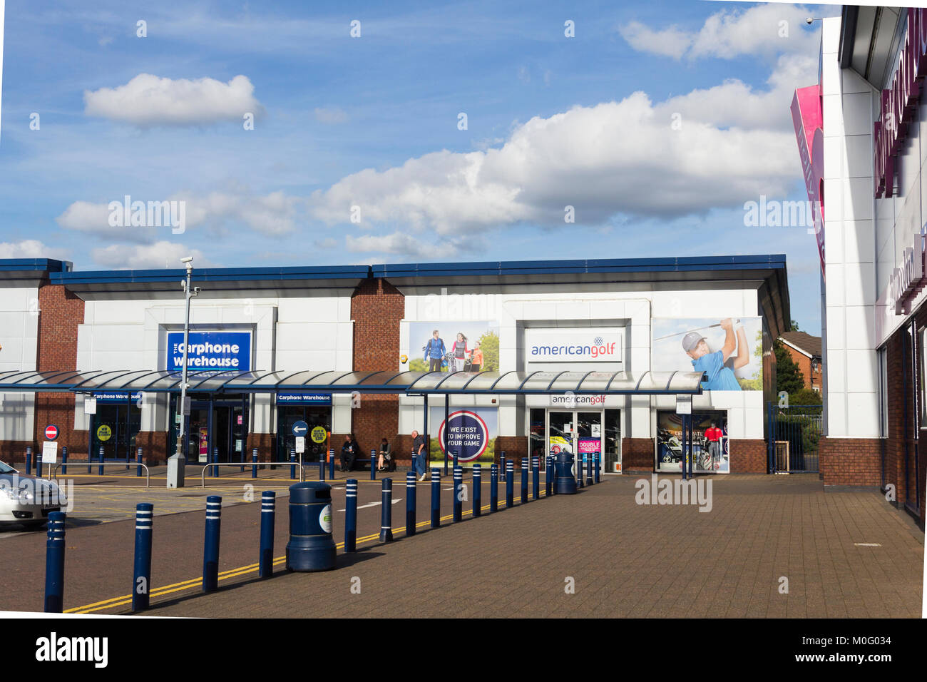 American Golf e Carphone Warehouse presso i negozi retail Middlebrook e leisure park, Horwich, vicino a Bolton. Foto Stock