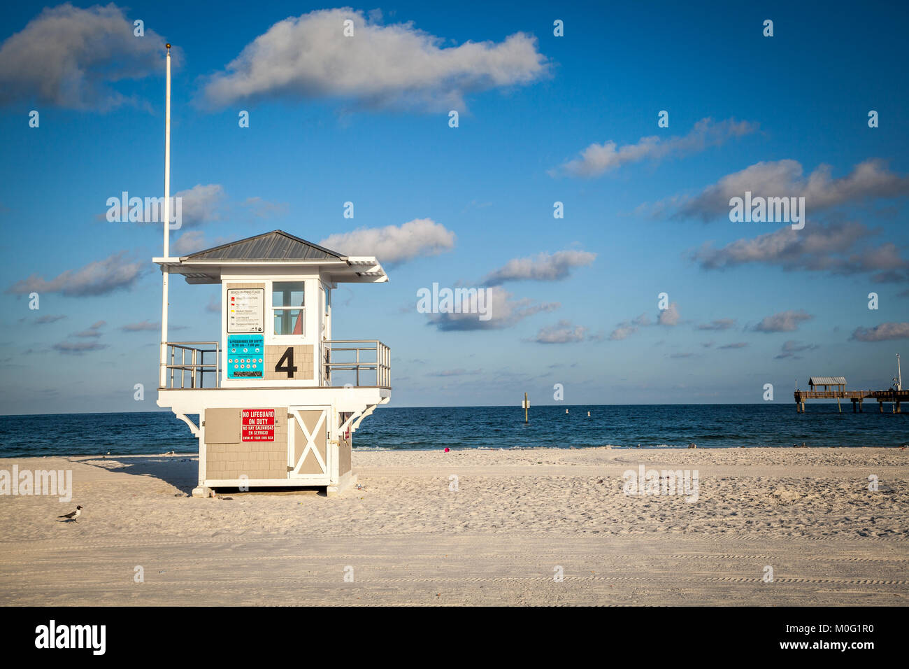 La vita torre di guardia presso Clearwater Beach. Foto Stock