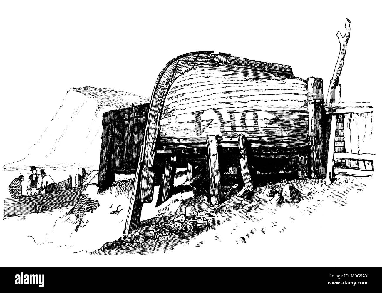 Vista a Dover da Samuel Prout disegno della linea da 1888 l'arte di schizzi dalla natura di Philip H Delamotte Foto Stock