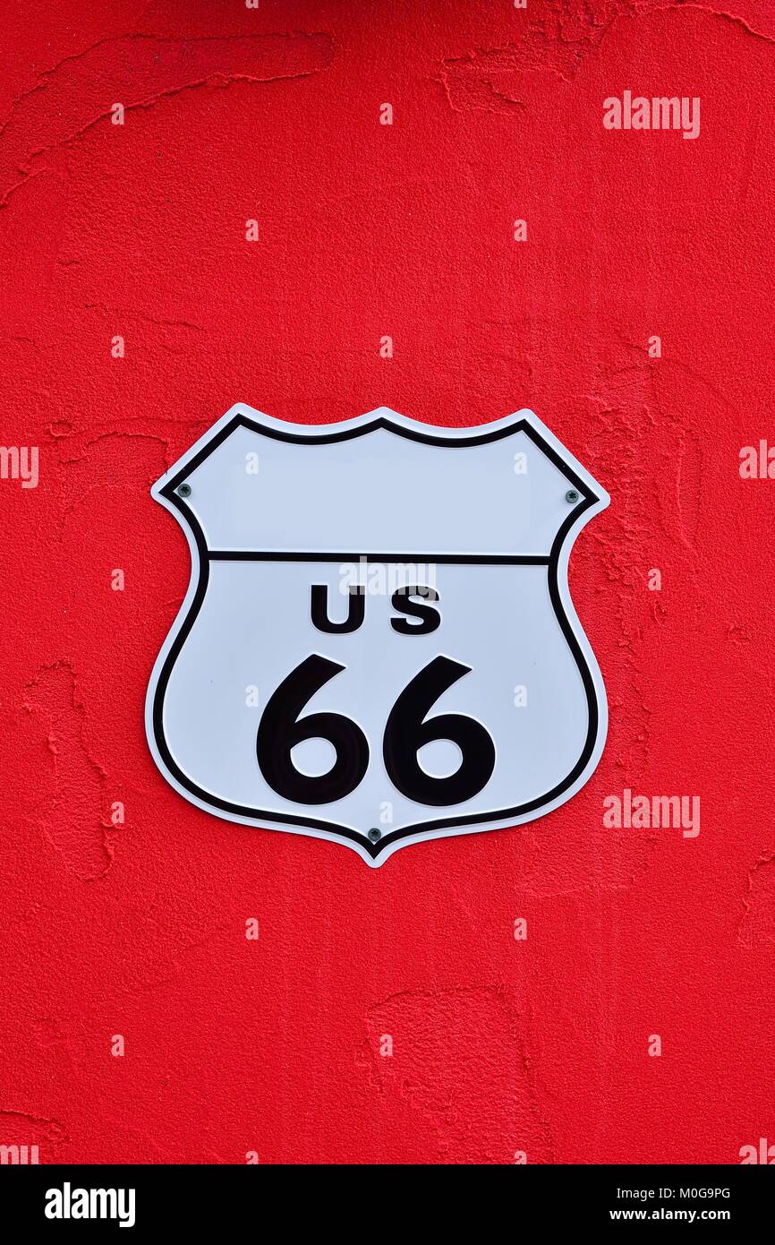 American Interstate Highway route 66 scudo. Foto Stock