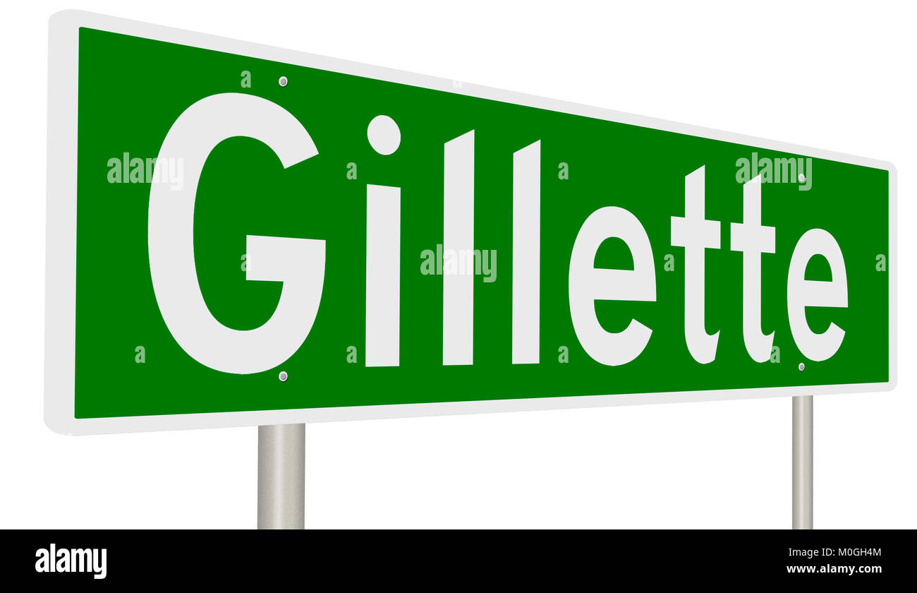 Un rendering 3D di un verde autostrada segno Foto Stock