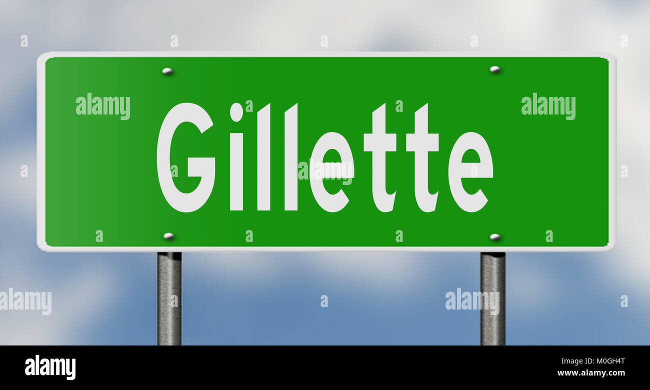 Un rendering 3D di un verde autostrada segno Foto Stock