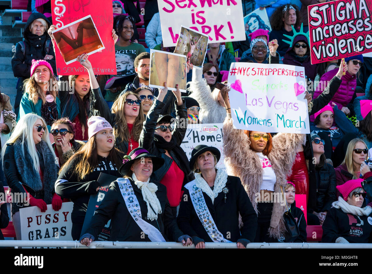 Las Vegas, NV, Stati Uniti d'America. Xxi gen, 2018. Atmosfera a donne del marzo "Potere di sondaggi" rally a Las Vegas, Nevada, il 21 gennaio 2018. Credito: Damairs Carter/media/punzone Alamy Live News Foto Stock