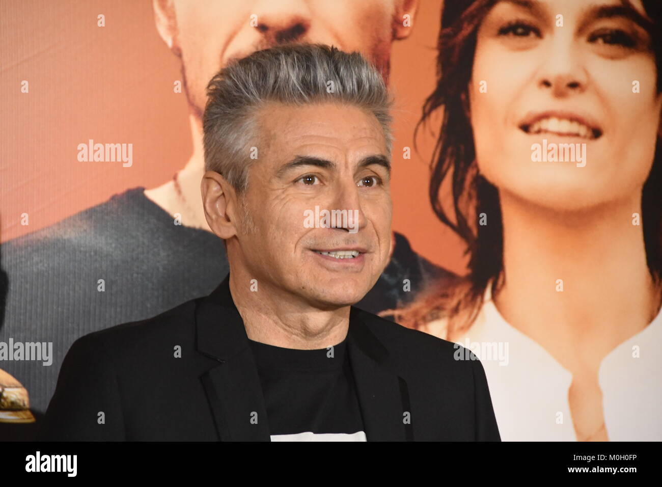 Roma Italia 22 gennaio 2018 Cinema Adriano - Photocall presentazione film Made in Italy, Ligabue e il direttore Credito: Giuseppe Andidero/Alamy Live News Foto Stock