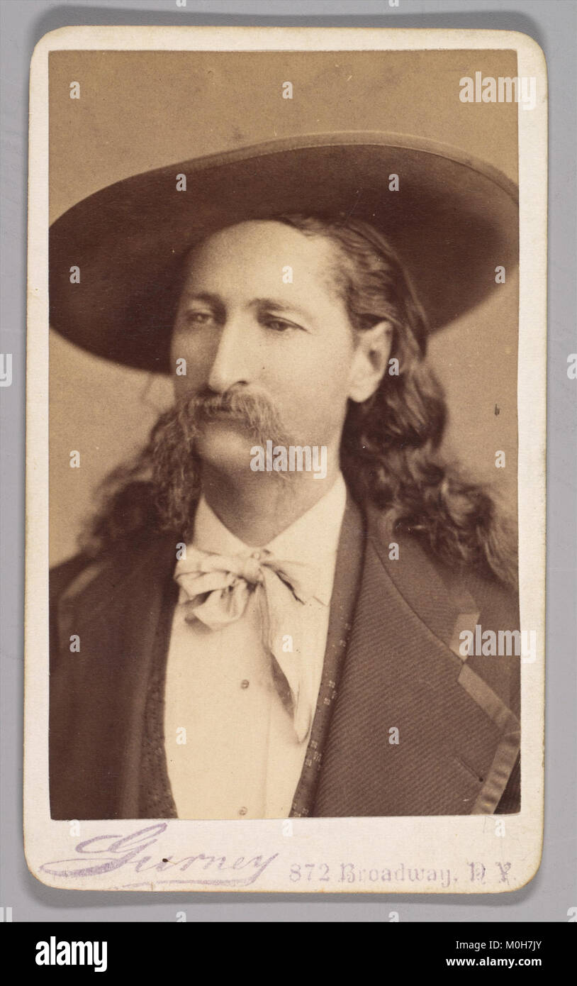 Un ritratto di James Butler "Wild Bill" Hickok, un uomo di frontiera americano, uomo di legge ed eroe popolare noto per il suo ruolo nel Vecchio West durante il XIX secolo. Foto Stock