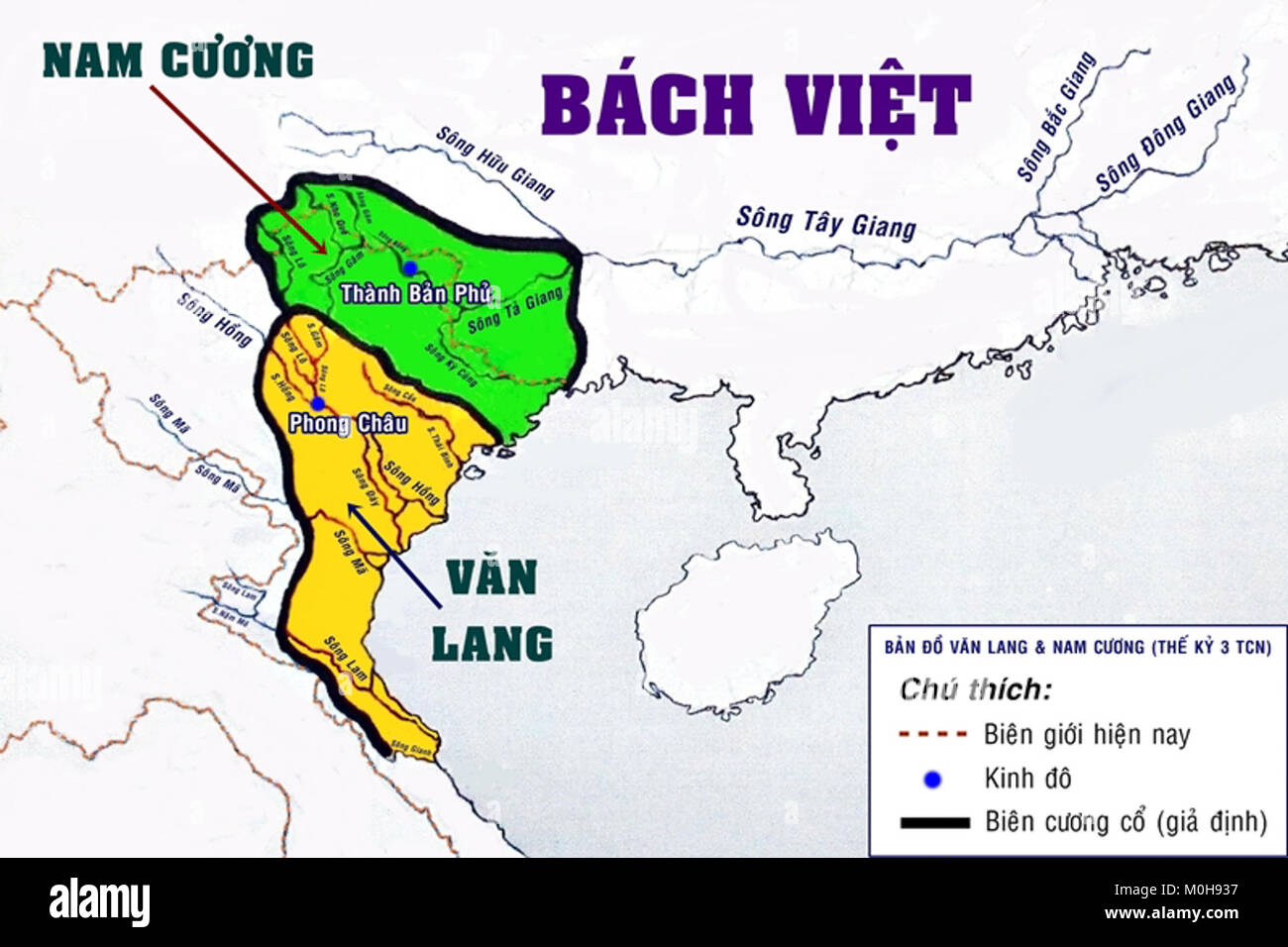 Bản đồ Văn Lang & Nam Cương Foto Stock