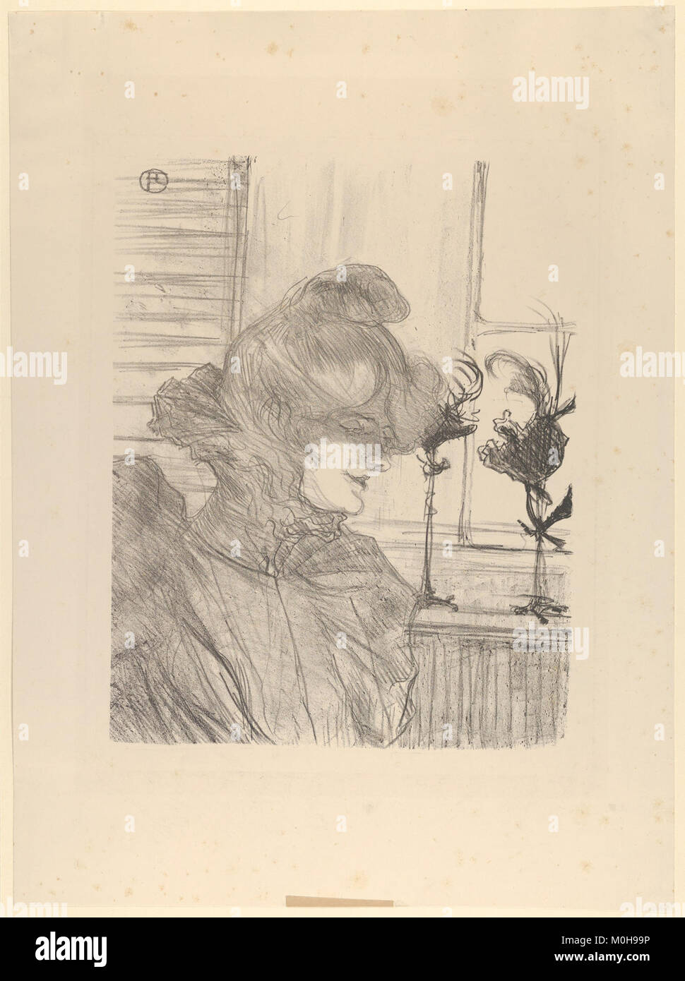 Ritratto di Louise Blouet nel ruolo teatrale di "le Margoin". L'immagine mette in risalto il suo costume e la sua espressione, rappresentando la fotografia teatrale francese del tardo XIX secolo. Foto Stock