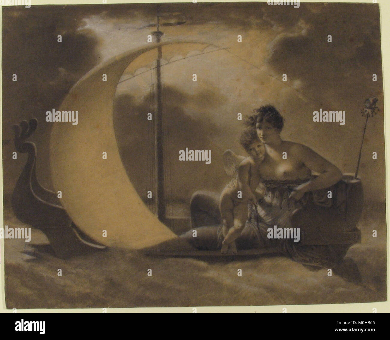 "La Folie l'égare" (Folly Adrift) è un'opera d'arte del Metropolitan Museum of Art Ritrae una scena simbolica e allegorica che riflette l'espressione artistica francese del XVIII secolo. Foto Stock