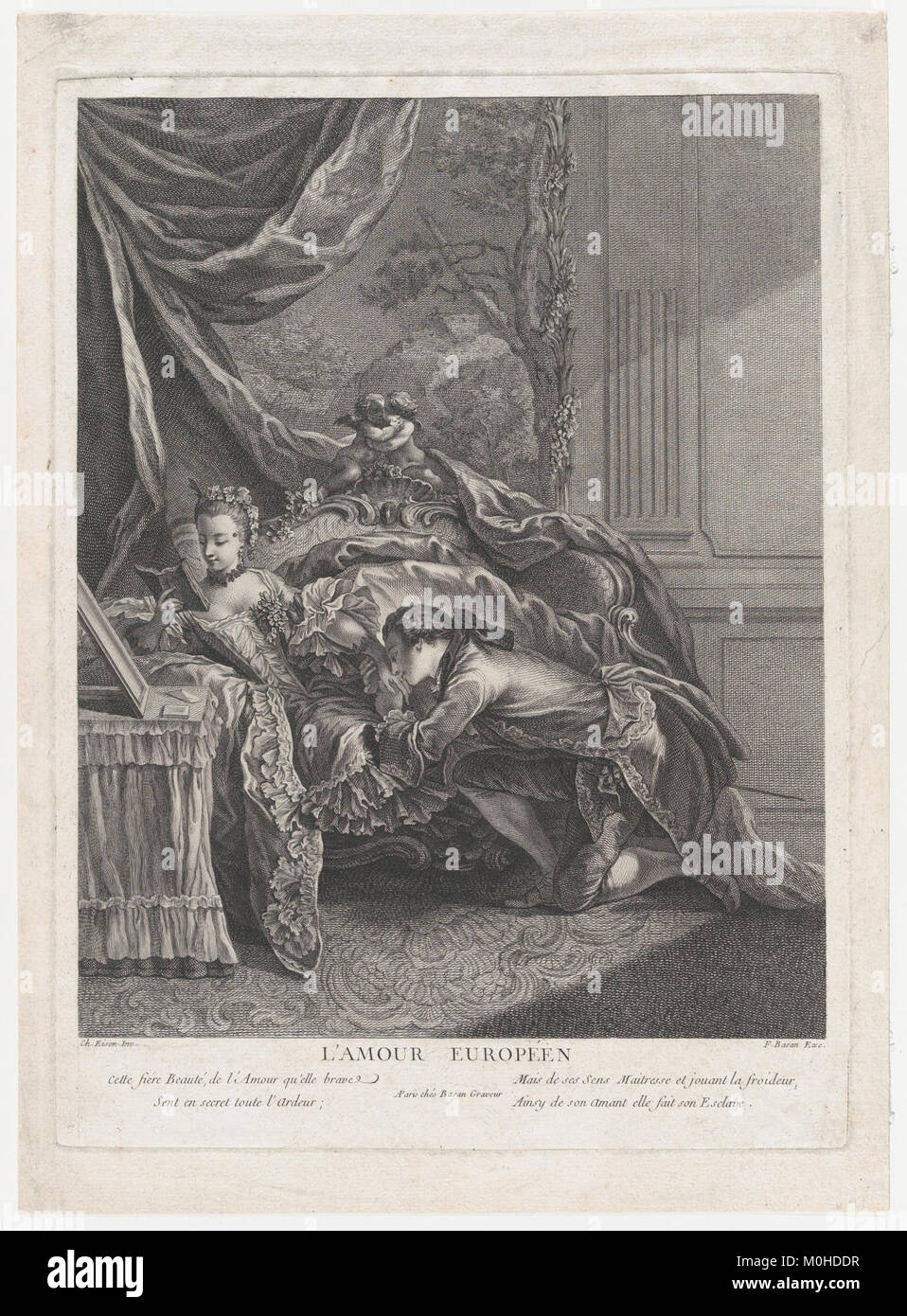 Un'opera d'arte intitolata "l'amour européen" del Metropolitan Museum of Art, che rappresenta le interpretazioni europee dell'amore attraverso il simbolismo visivo e culturale. Foto Stock