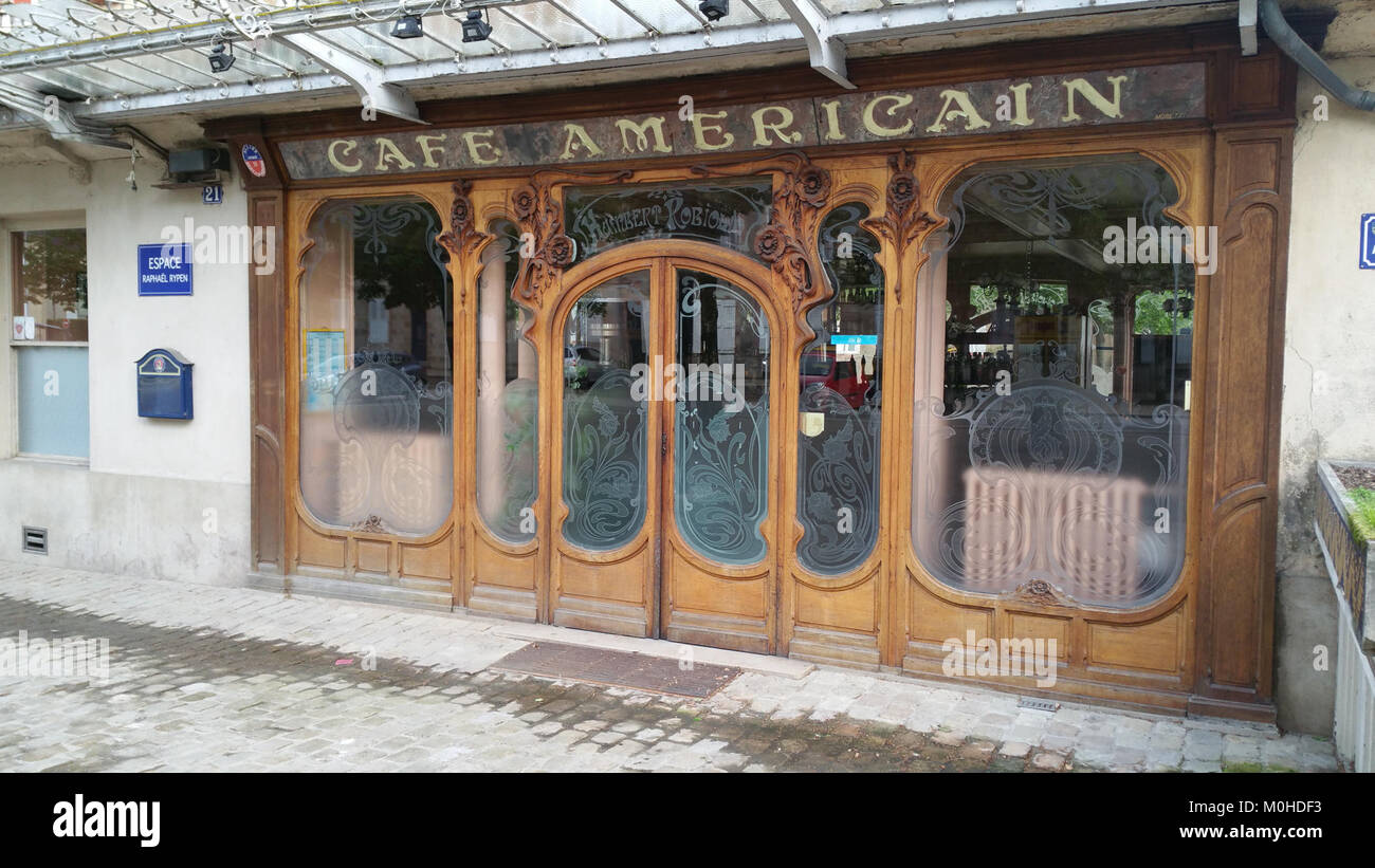 Il Café Américain, Moulins Foto Stock