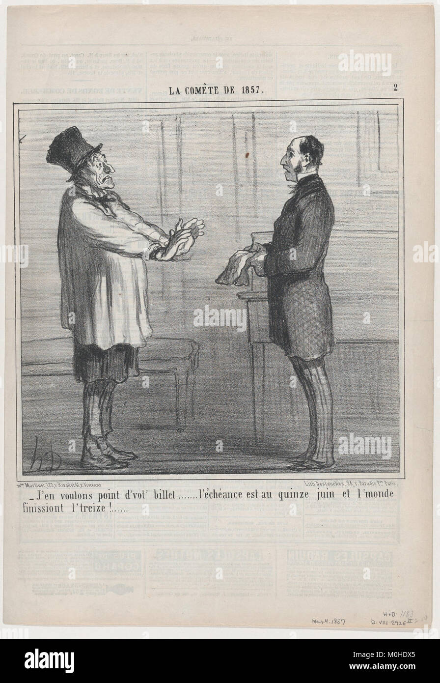 J'en voilons punto d'VOT' billetta, da La Comète de 1857, pubblicato in Le Charivari, Marzo 4, 1857 INCONTRATO DP876636 Foto Stock