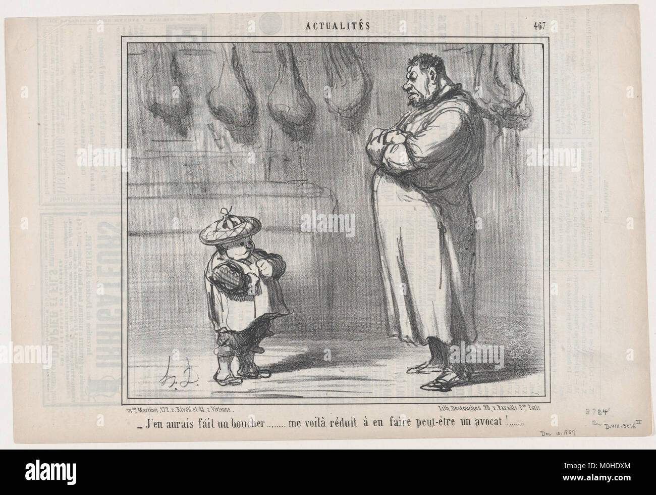 J'en aurais fait onu boucher..., da Actualités, pubblicato in Le Charivari, Dicembre 10, 1857 INCONTRATO DP876675 Foto Stock