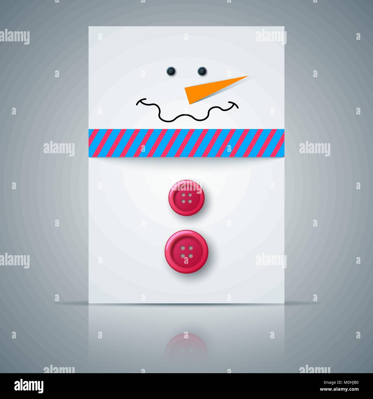 Inverno cartolina A4. Pupazzo di neve illustrazione. Illustrazione Vettoriale