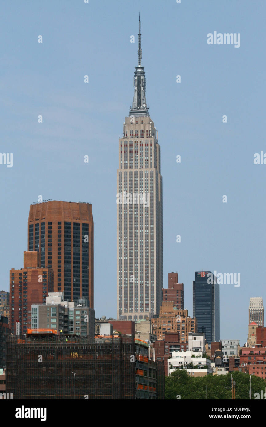 L'Empire State Building, Midtown Manhattan, a New York City, nello Stato di New York, Stati Uniti d'America. Foto Stock