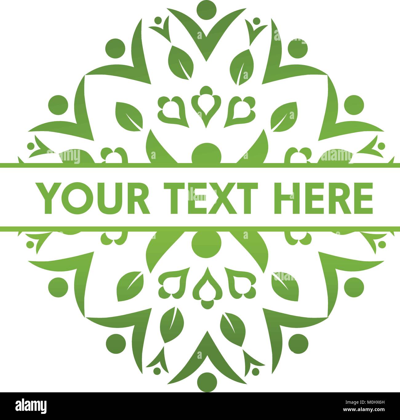 Elegante illustrazione di foglie decorare vettore logo Illustrazione Vettoriale