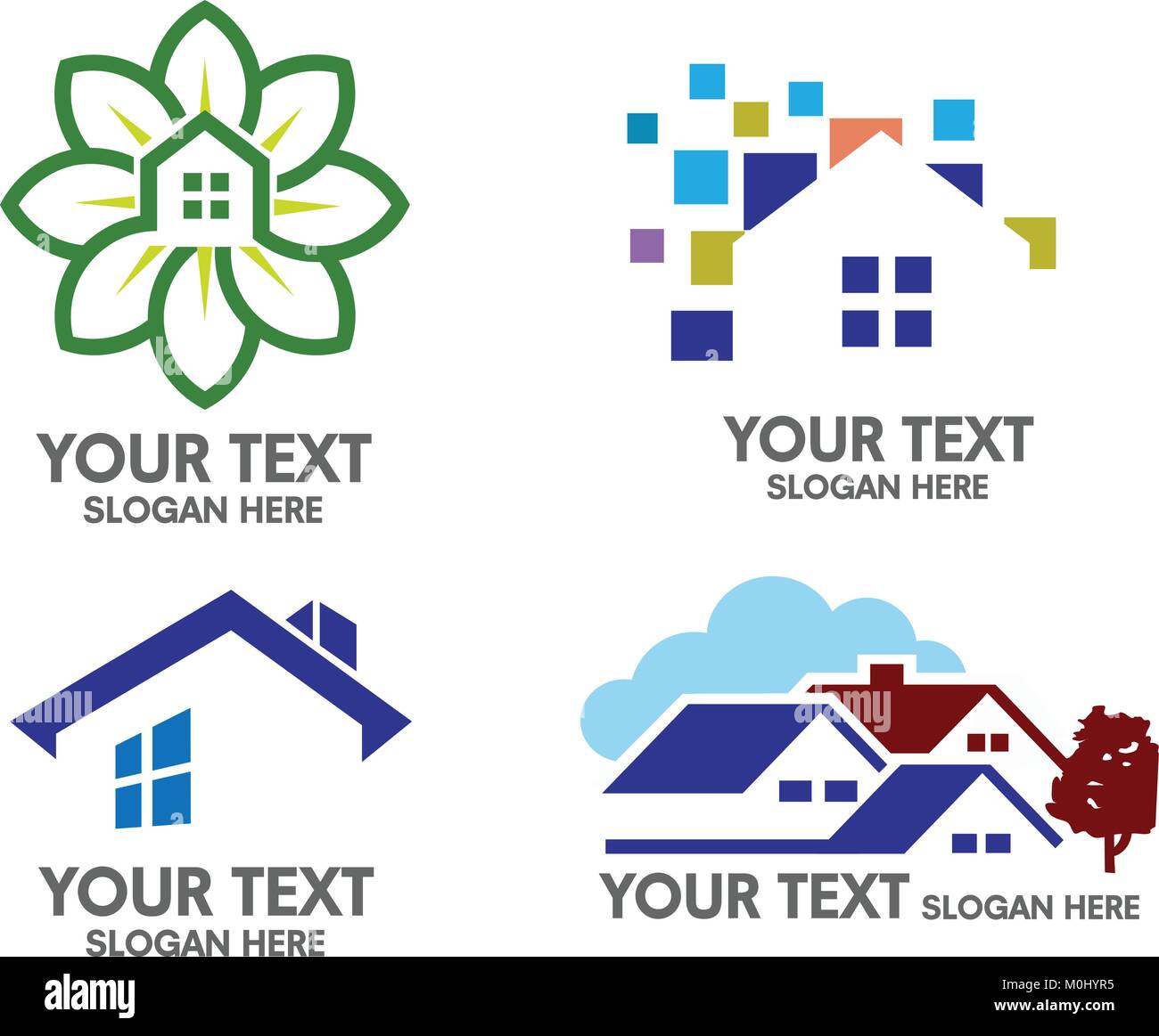 Un logo perfetto per qualsiasi online-basato agenzie immobiliari o anche le aziende che si occupano di costruzione di case. Illustrazione Vettoriale