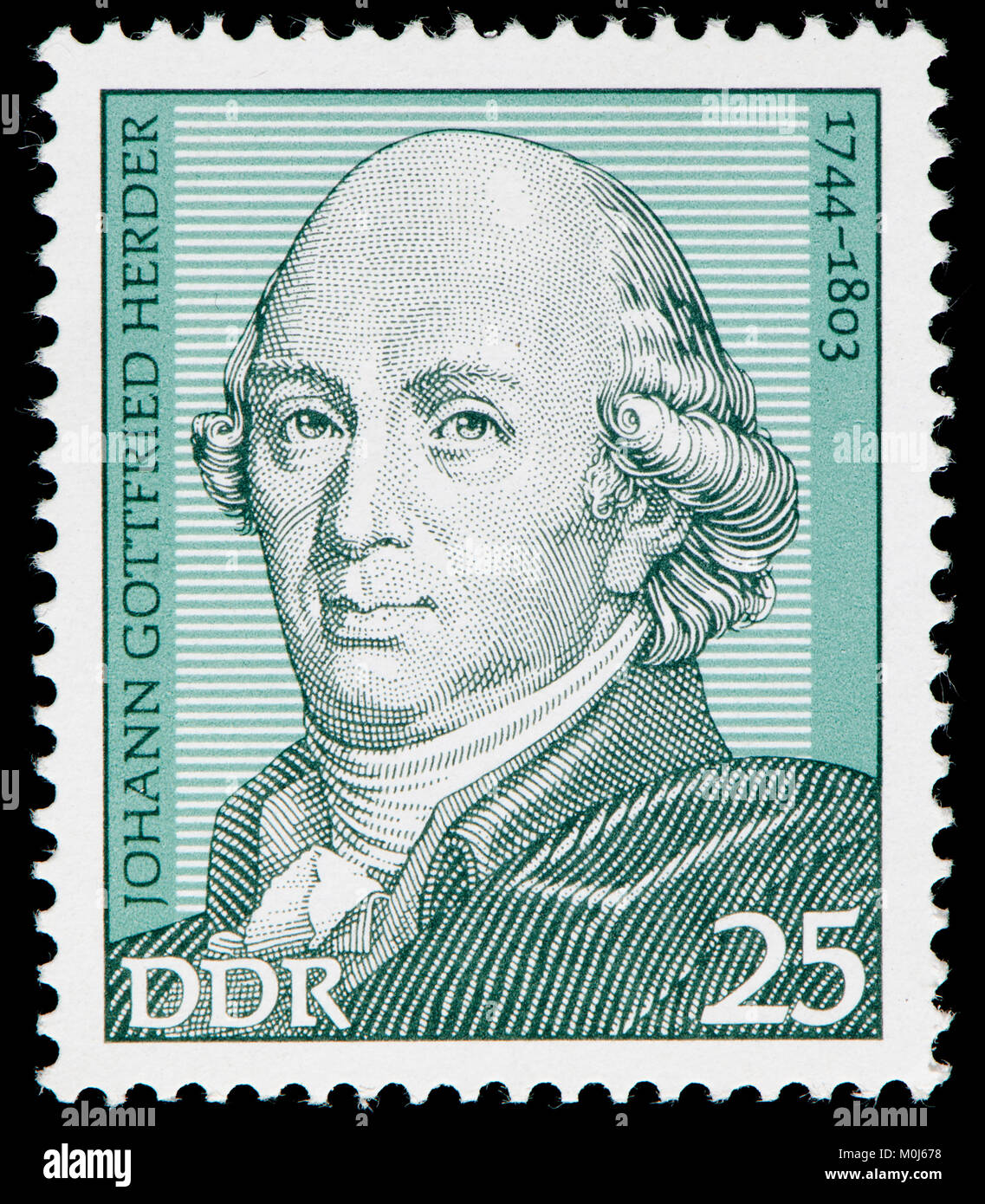 Tedesco orientale francobollo (1974) : Johann Gottfried (von) Herder (1744 - 1803)filosofo tedesco, teologo, poeta e critico letterario. Foto Stock