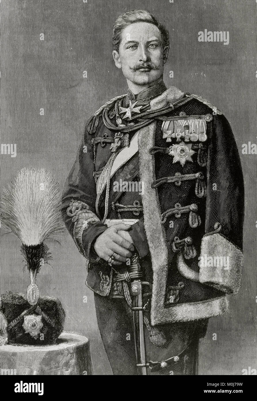 Guglielmo II (Wilhelm II) (Friedrich Wilhelm Viktor Albert) (Potsdam Foto Stock