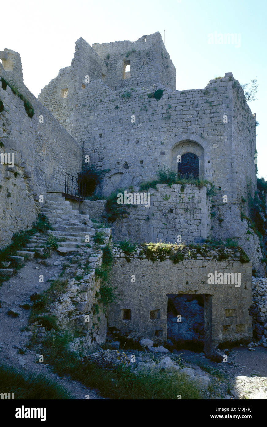 Château de Puilaurens (Castello di Puillorenç). Aude Foto Stock