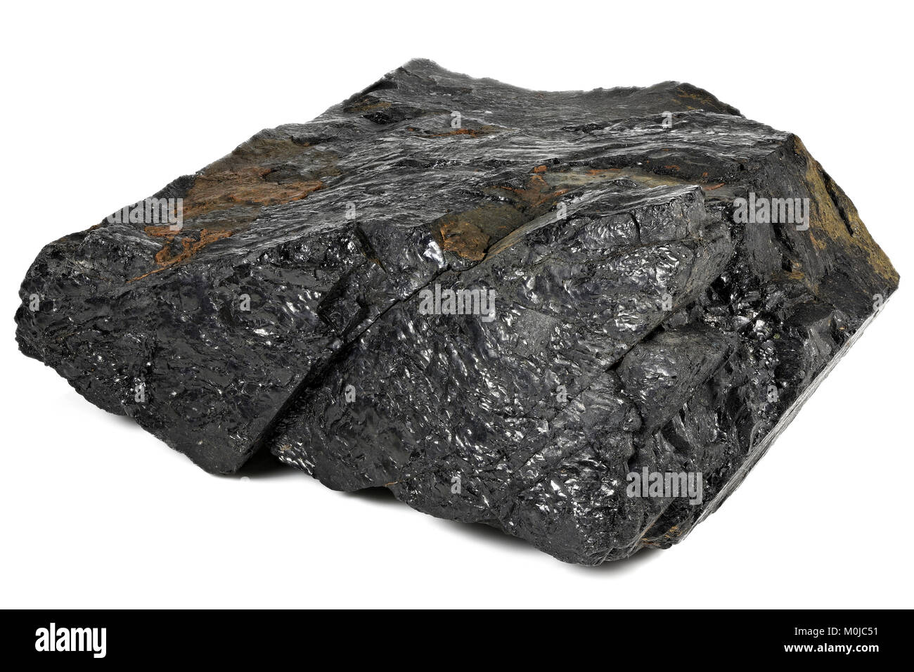 Il grasso del carbone estratto dalla Saar/ Germania isolati su sfondo bianco Foto Stock