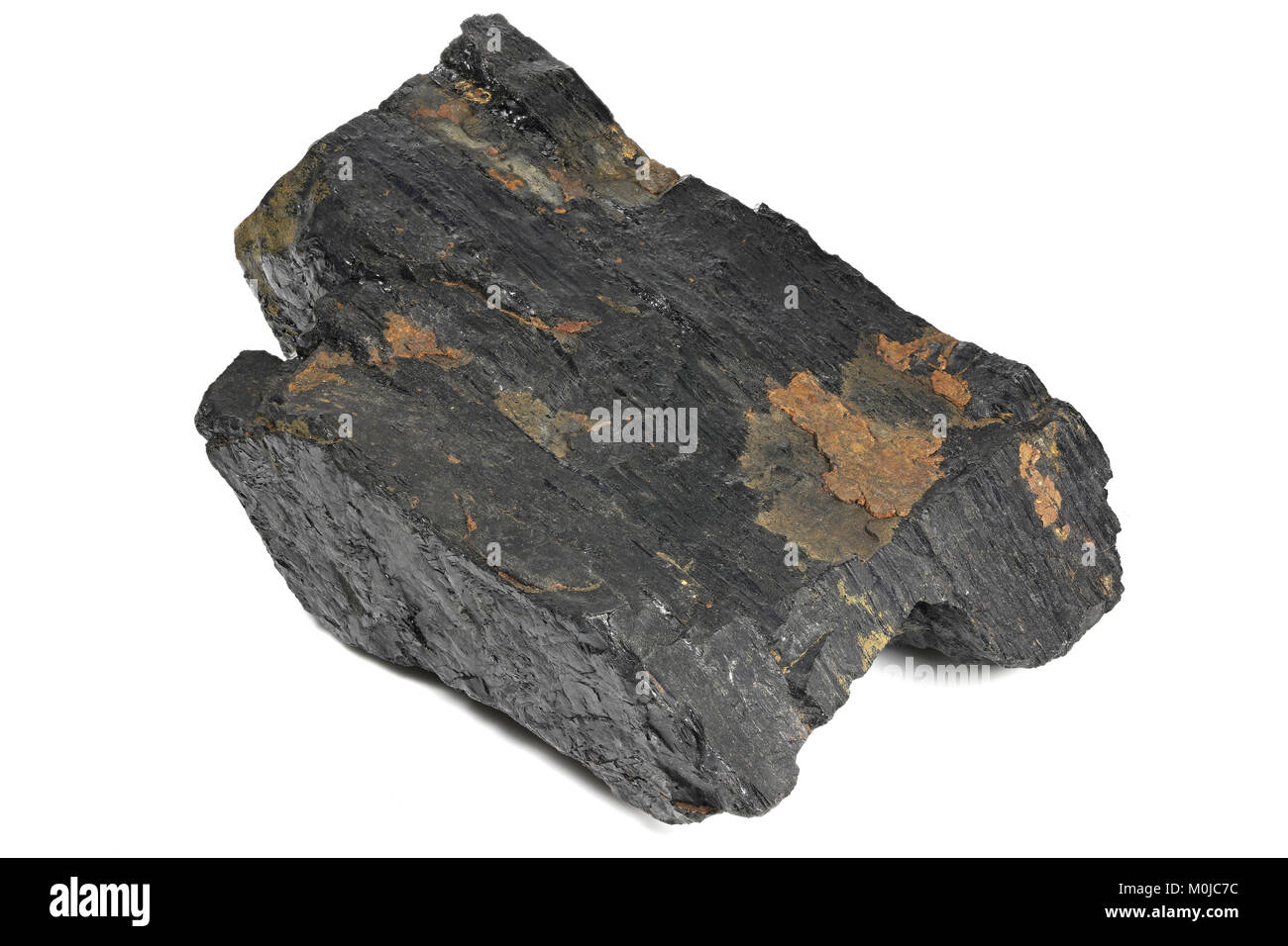Il grasso del carbone estratto dalla Saar/ Germania isolati su sfondo bianco Foto Stock