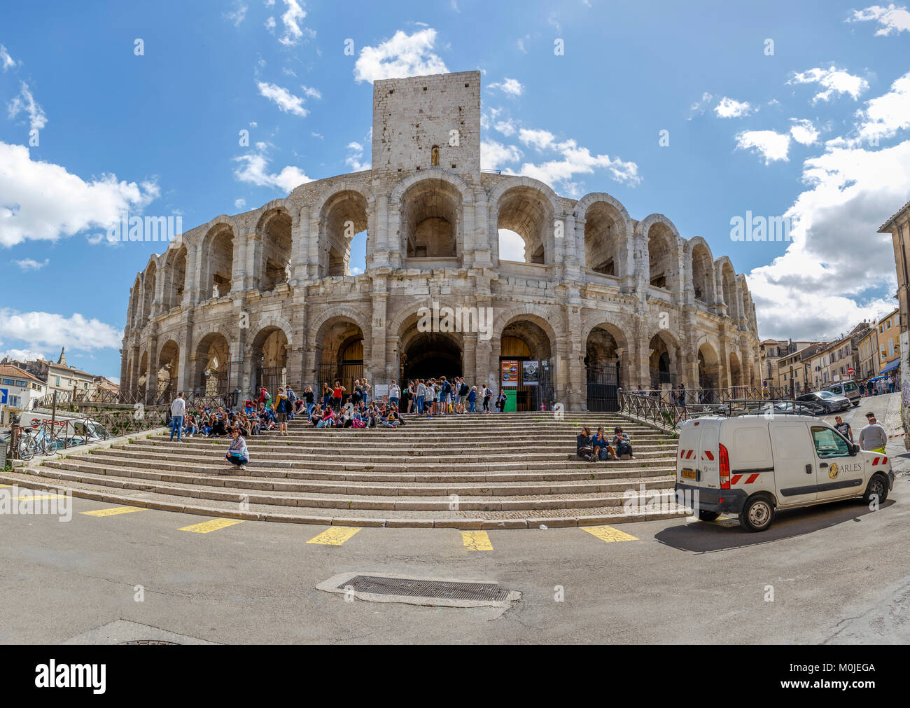 Anfiteatro romano, Arles, Provence-Alps, Cote d' Azur, Francia Foto Stock