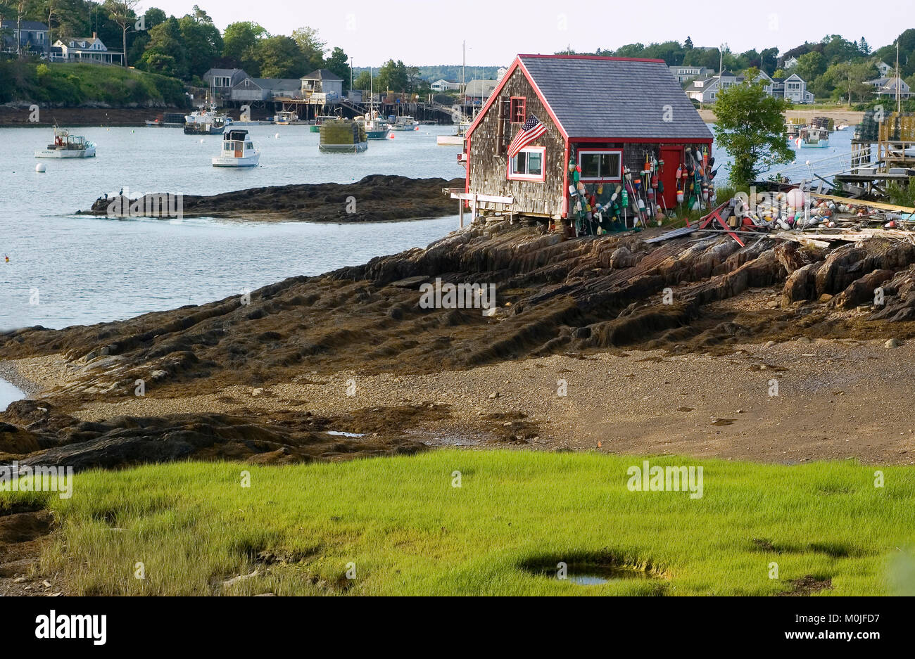 Un fisherman's shack su Mackeral Cove - Bailey's Island, Maine Foto Stock
