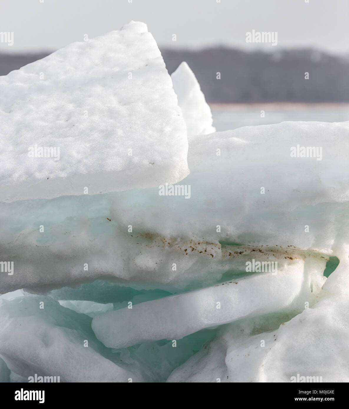 dettaglio di diversi pezzi di ghiaccio Foto Stock