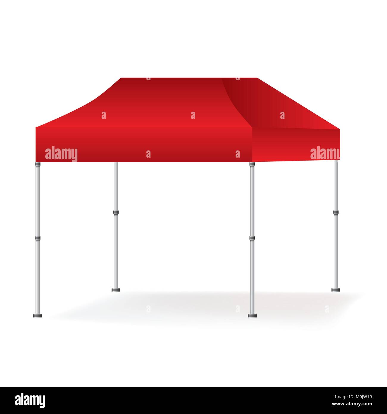 Il vettore vuoto rosso outdoor marquee tenda cabina mock up isolati su sfondo bianco. Illustrazione Vettoriale