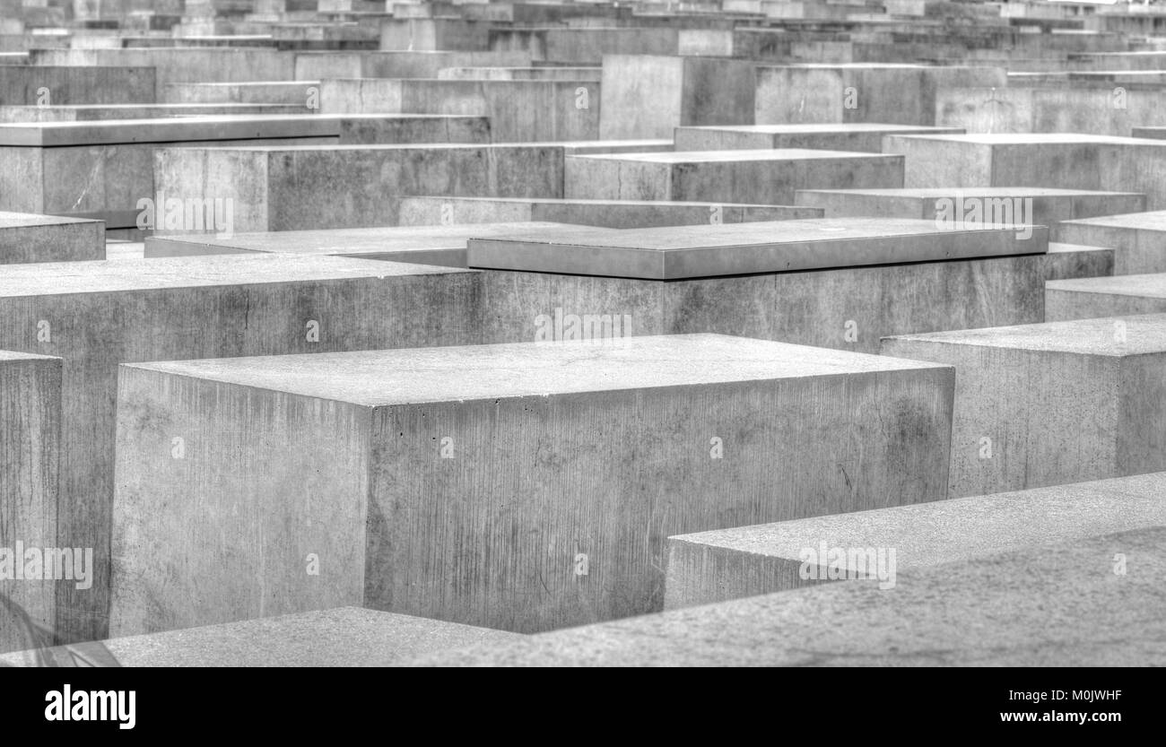 Il memoriale dell'olocausto, Memoriale al assassinato ebrei d'Europa, Berlino, Germania, Europa mi Denkmal für die ermordeten Juden Europas oder Holocaust-Mahnm Foto Stock