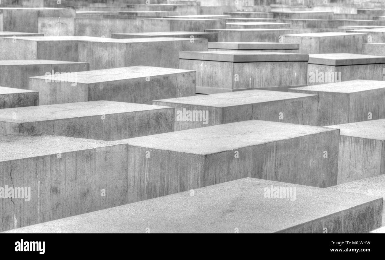 Il memoriale dell'olocausto, Memoriale al assassinato ebrei d'Europa, Berlino, Germania, Europa mi Denkmal für die ermordeten Juden Europas oder Holocaust-Mahnm Foto Stock