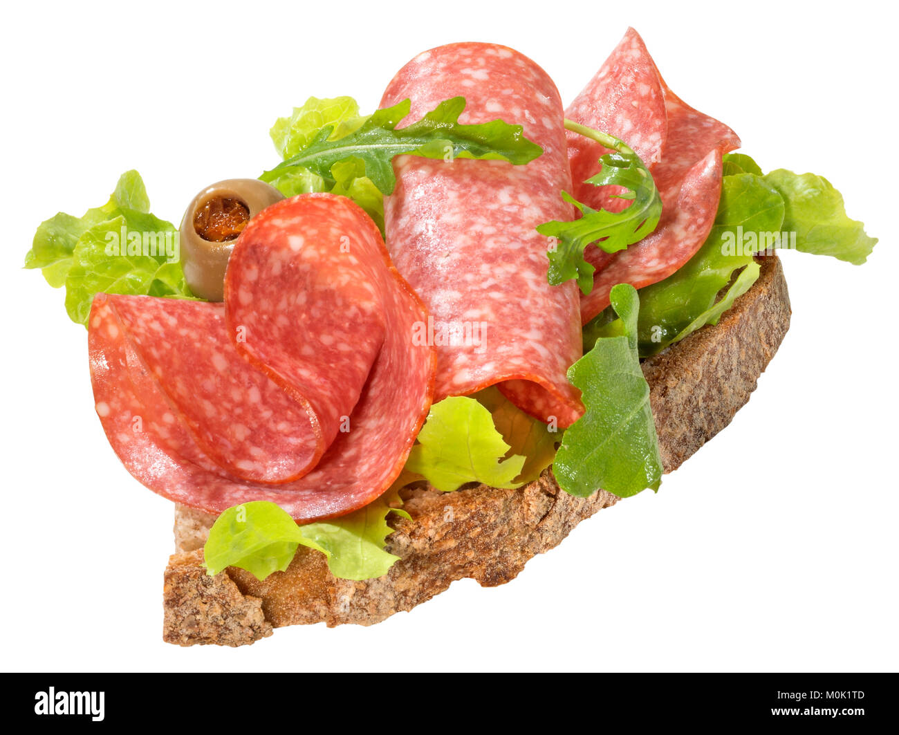 Pane con salame Foto Stock