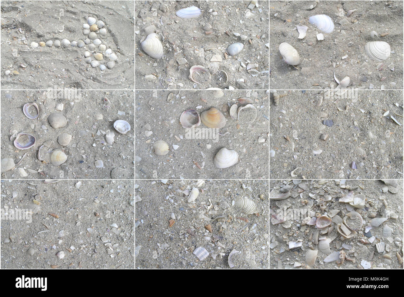 Nove nexture spiaggia di sabbia di mare Foto Stock