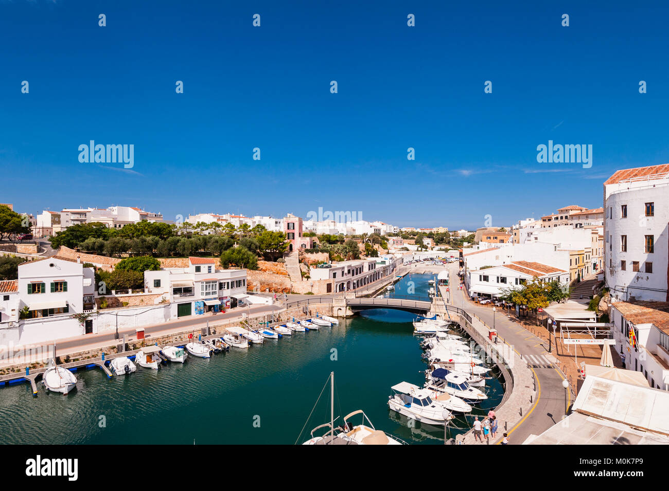 Le barche nel porto di Ciutadella de Menorca , Minorca , Isole Baleari , Spagna Foto Stock