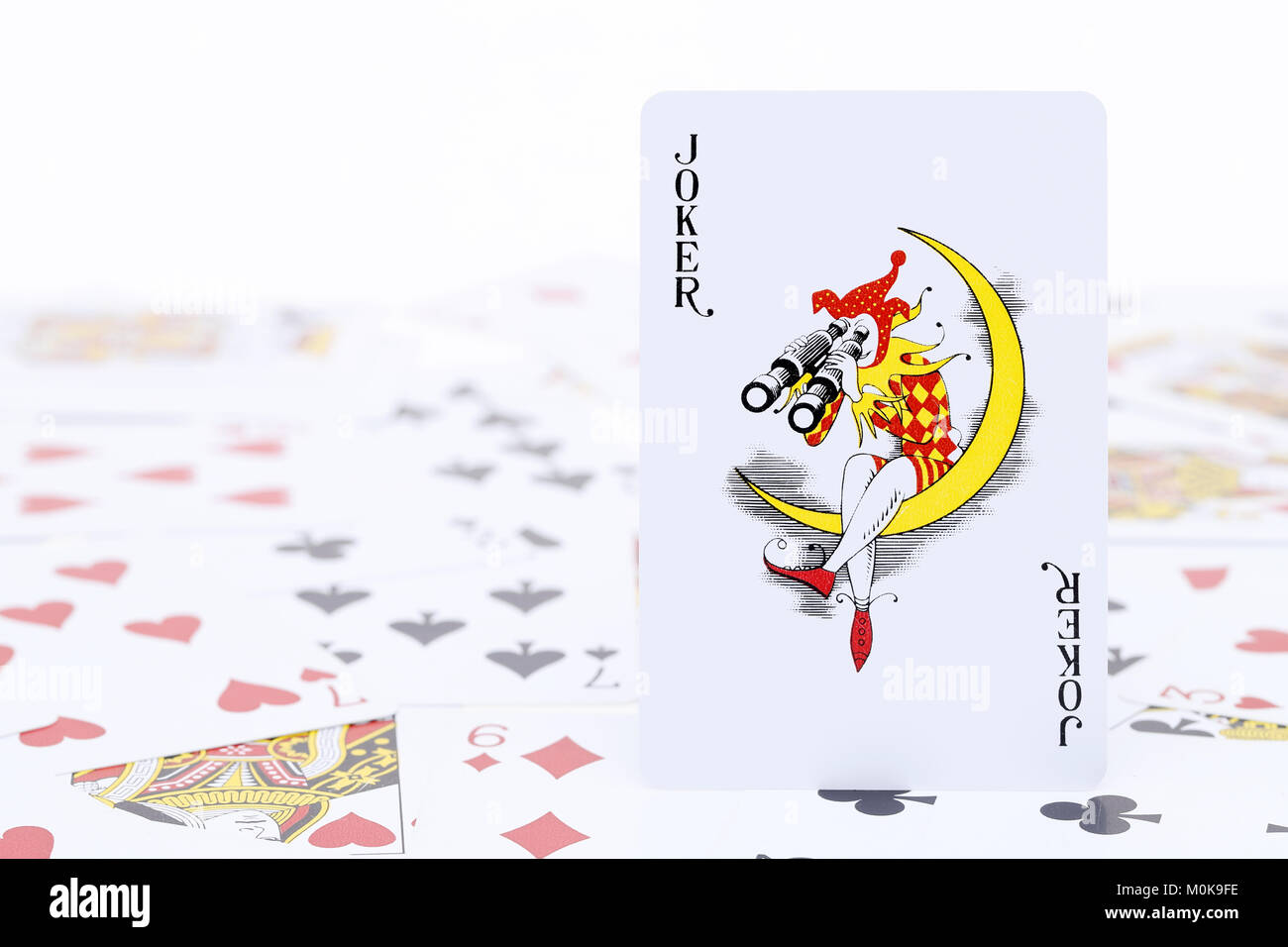 Carta da gioco di joker close up Foto Stock