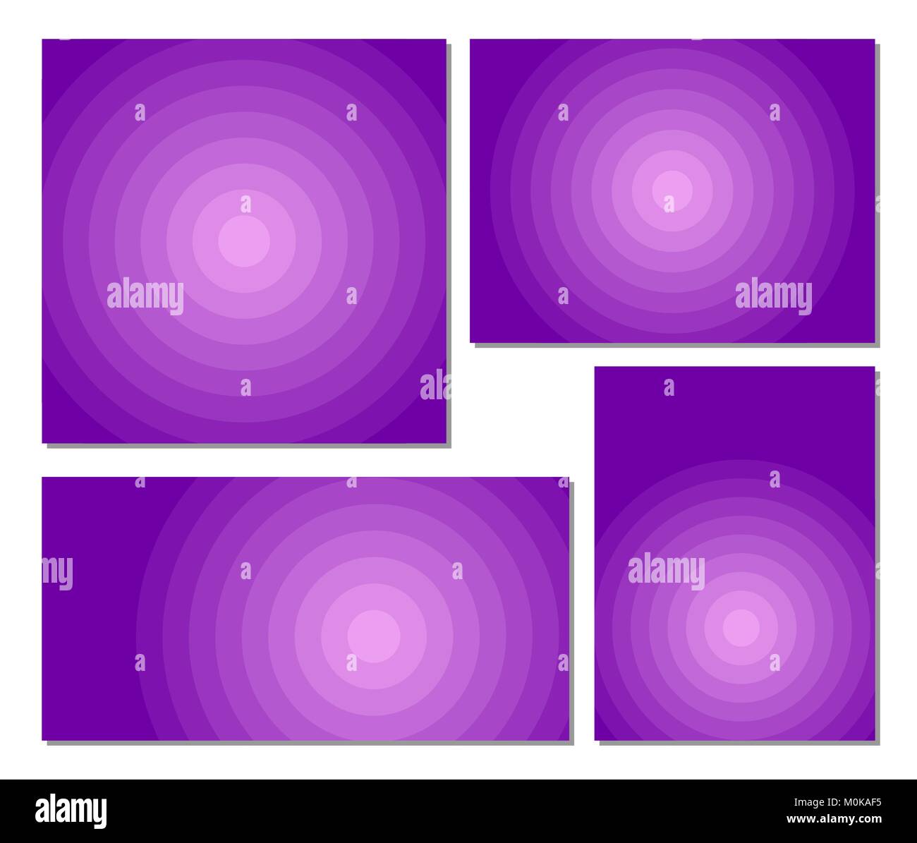 Gli sfondi di cerchio set di modelli con rapporto di aspetto diverso. Sunburst set di sfondo. Illustrazione Vettoriale