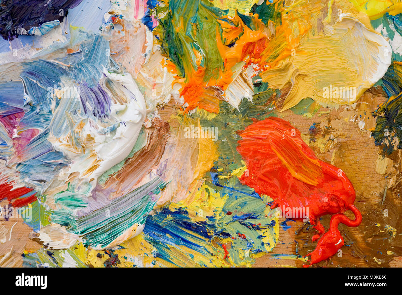 Artisti Vernici a olio colorato close up semi abstract Foto Stock