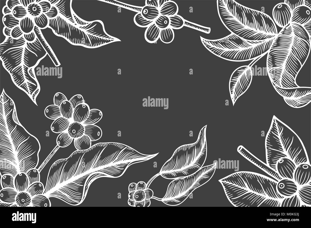 Illustrazione Vettoriale telaio con caffè prodotti. Artigianale di alimenti biologici. Vintage elementi di design. Illustrazione Vettoriale