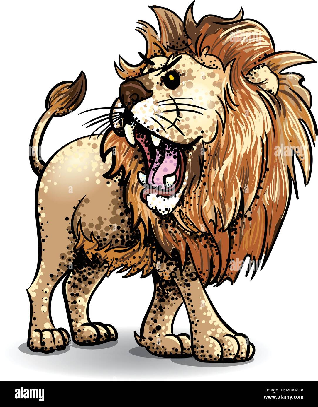 Un ruggente leone africano. Un colore pieno scalabile e modificabile per il  disegno vettoriale reso in linea e da imbianchino Immagine e Vettoriale -  Alamy