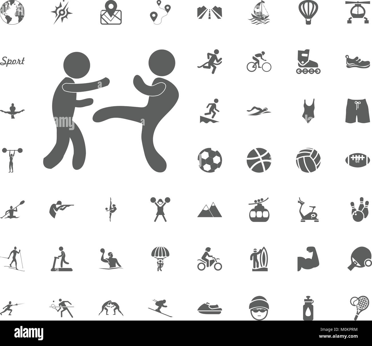 Icona di karate. Sport illustrazione vettoriale icone set. Set di 48 icone dello sport Illustrazione Vettoriale